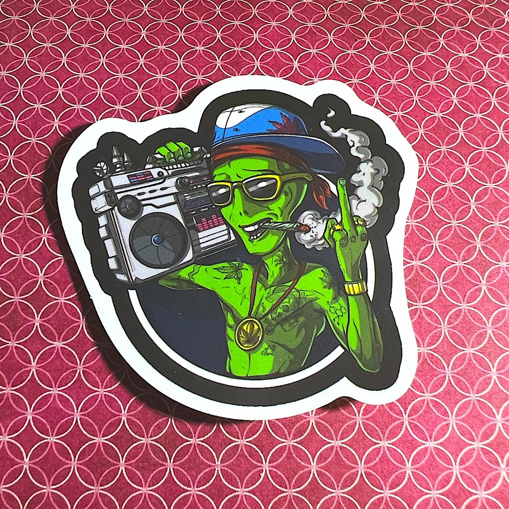 Americanized Alien ET EBE Traveler Star Person Space People Single Decor Sticker